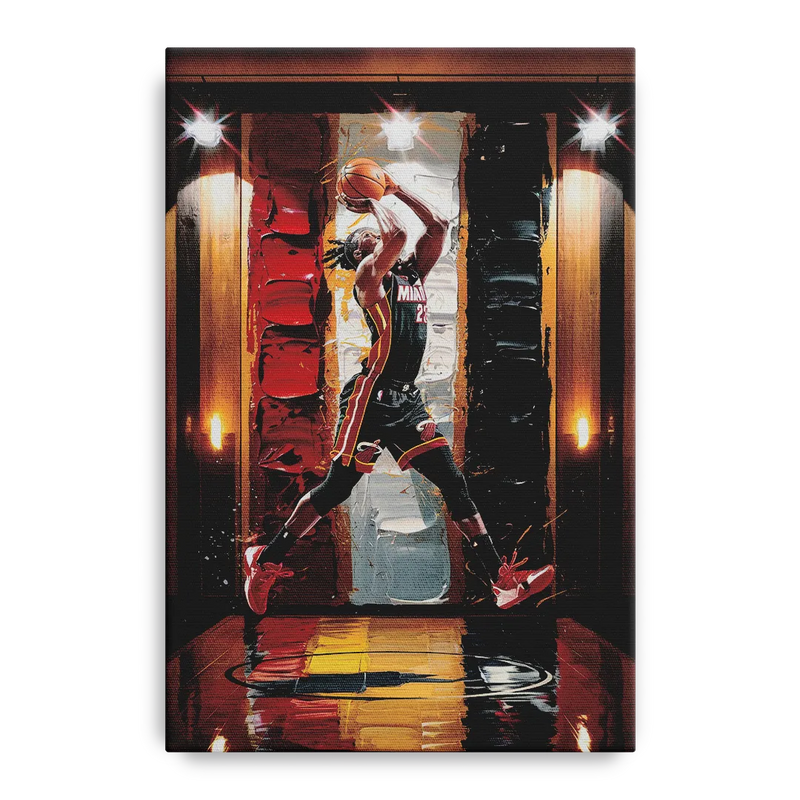 Miami Heat Court Action Front - Canvas Wall Art