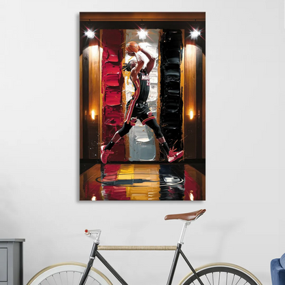 Miami Heat Court Action Sitting Room - Canvas Wall Art