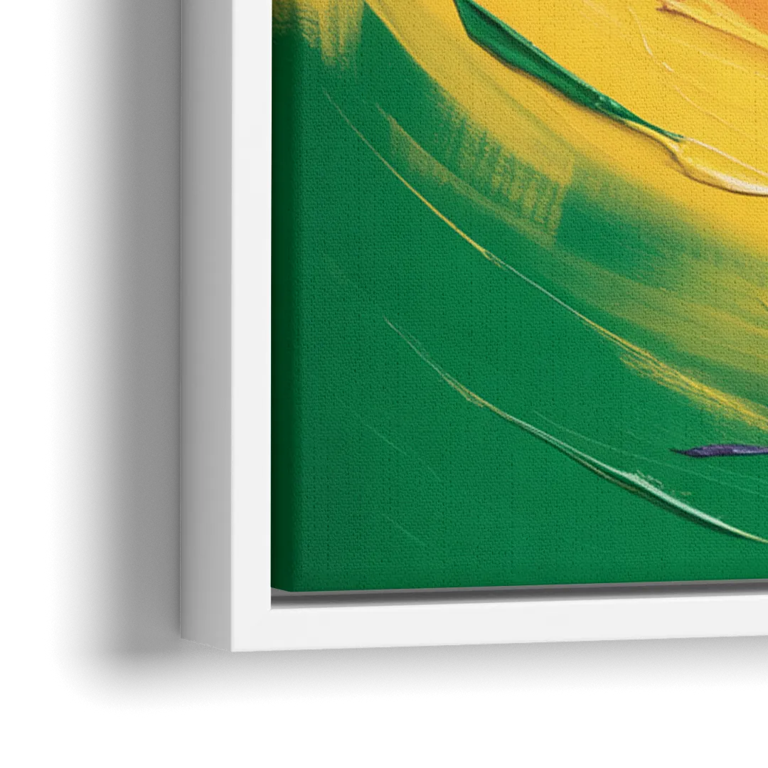 Miami Heat Energetic Basketball Impressionism Art - Close-Up White Frame Canvas