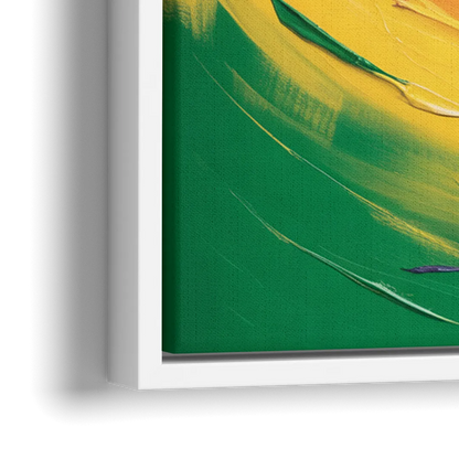 Miami Heat Energetic Basketball Impressionism Art - Close-Up White Frame Canvas