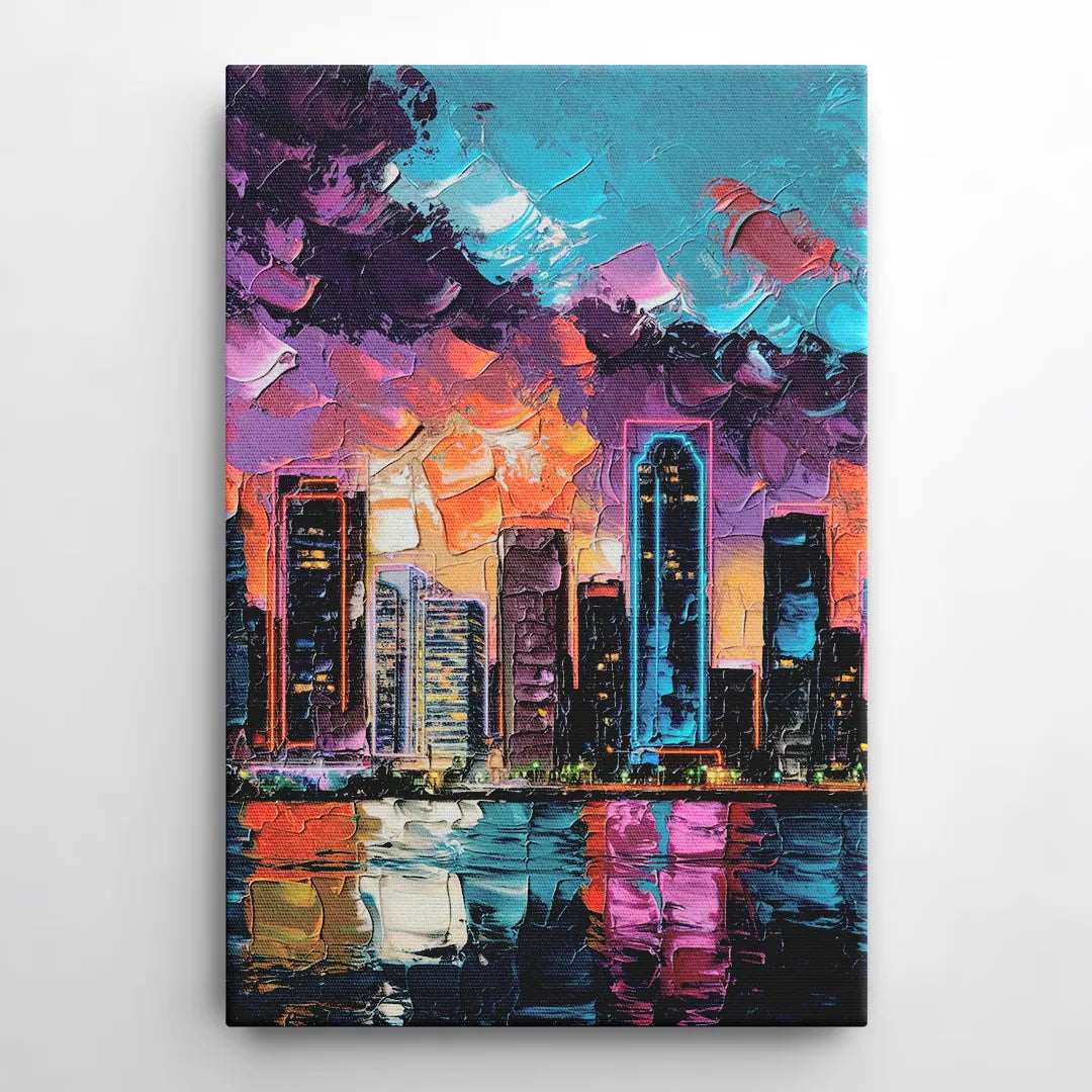 Miami Iconic Skyline - Canvas Wall Art