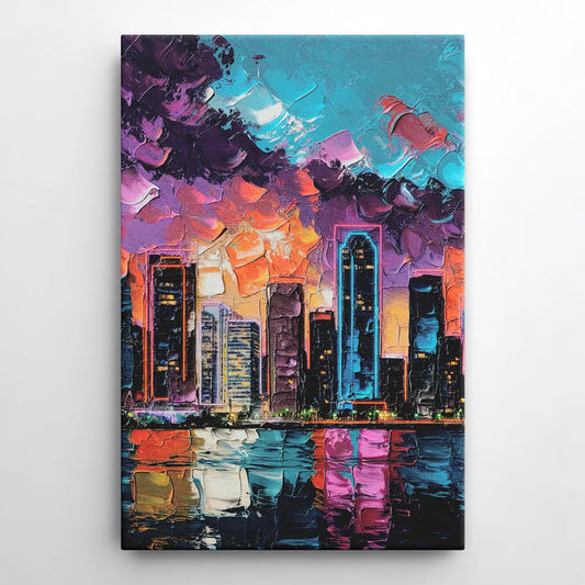Miami Iconic Skyline - Canvas Wall Art