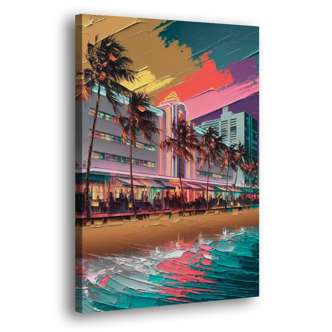 Miami South Beach Charm Side - Canvas Wall Art