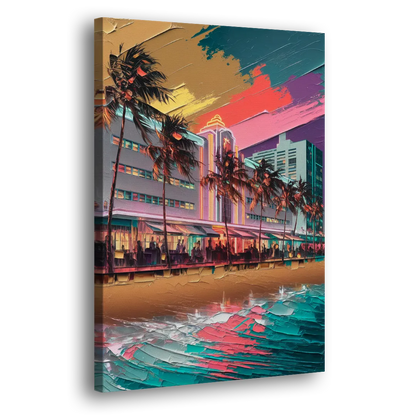 Miami South Beach Charm Side - Canvas Wall Art