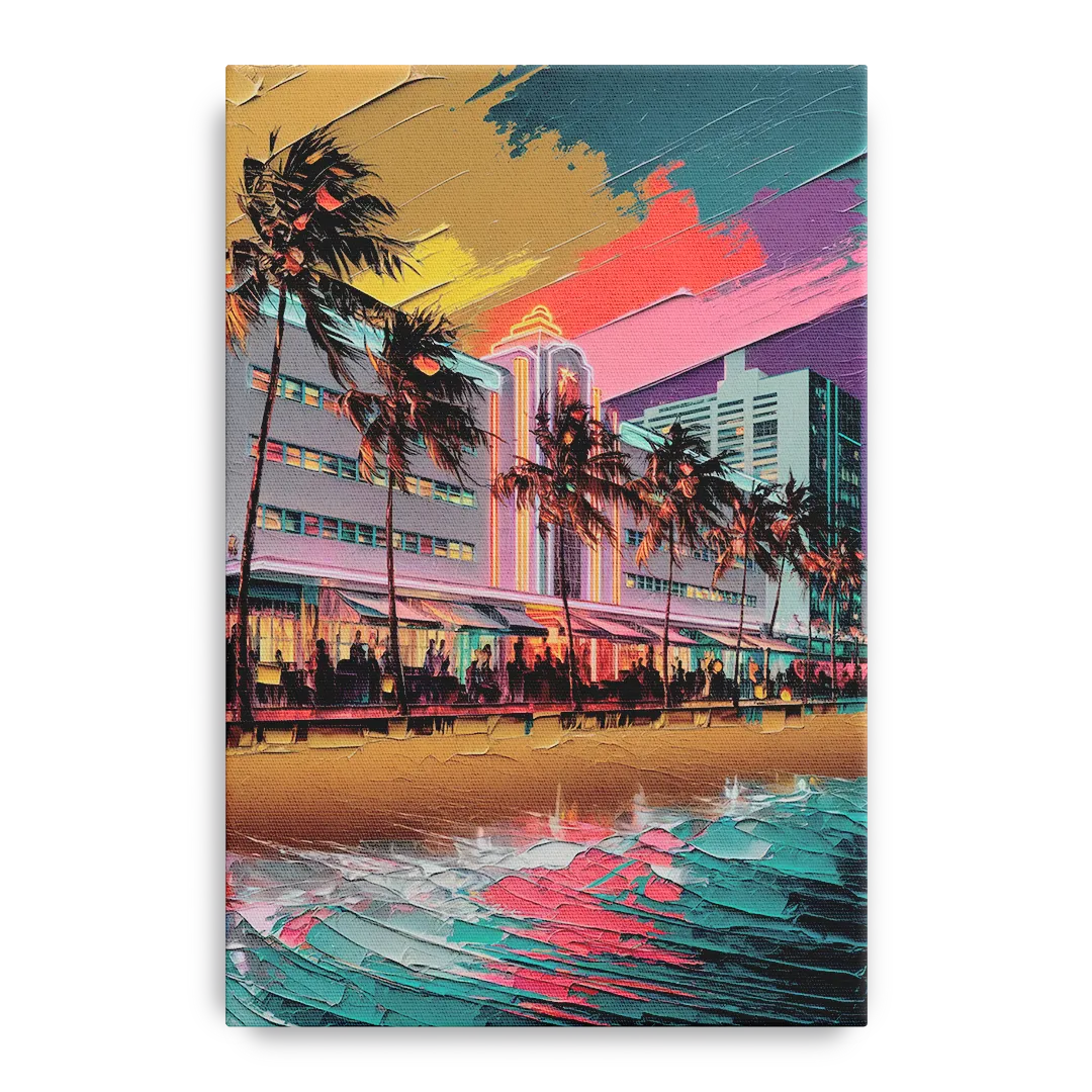 Miami South Beach Charm Front - Canvas Wall Art