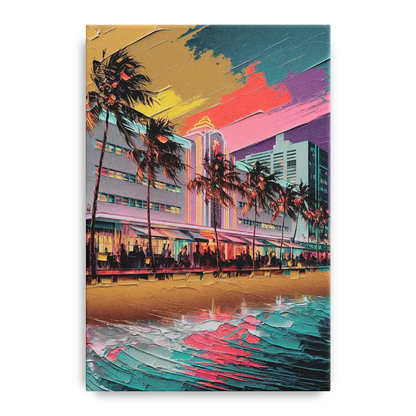 Miami South Beach Charm Front - Canvas Wall Art
