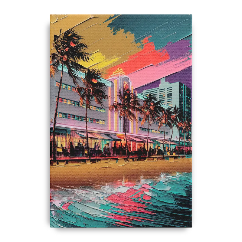 Miami South Beach Charm Front - Canvas Wall Art
