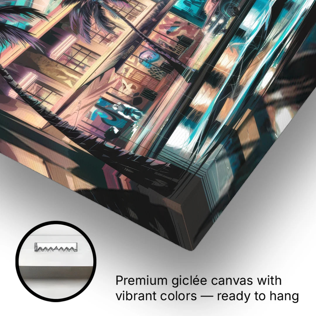 Miami Street Art Culture - Canvas Wall Art - Gallery Wrap Corner