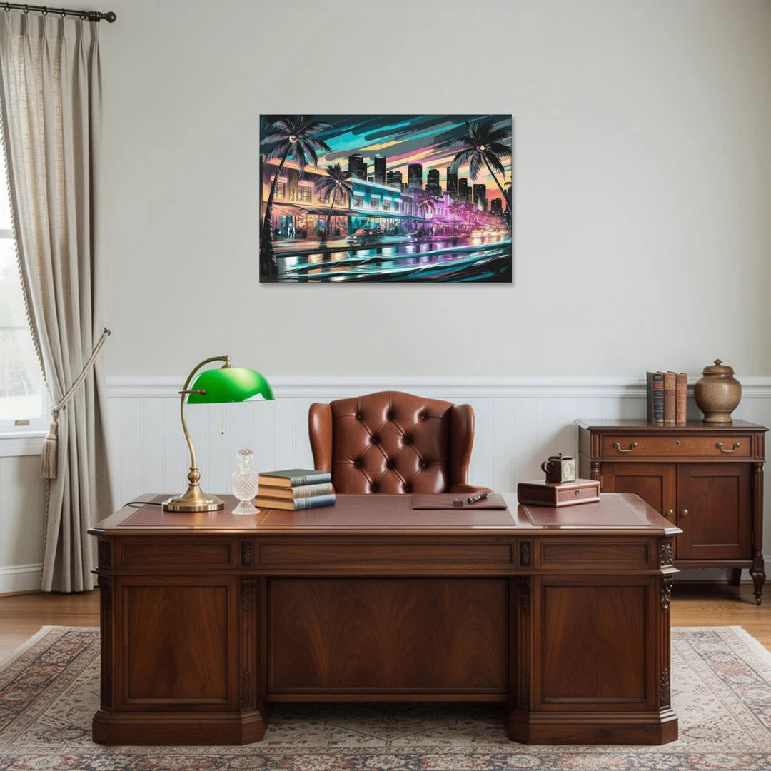 Miami Street Art Culture - Canvas Wall Art - Office - 36x24