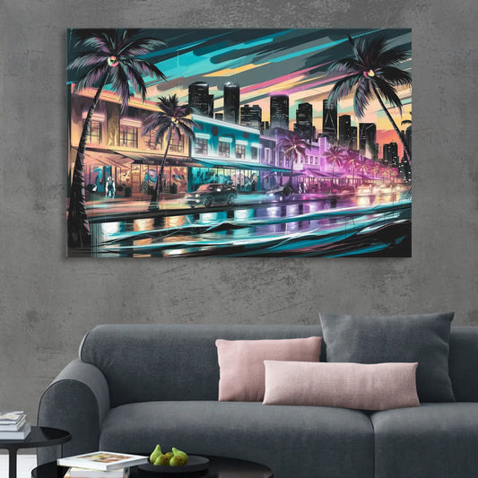 Miami Street Art Culture Living Room - Canvas Wall Art