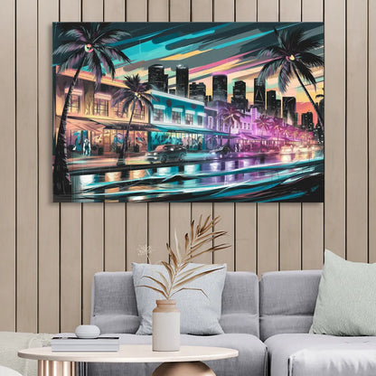 Miami Street Art Culture Sitting Room - Canvas Wall Art