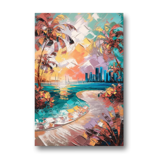 Miami Tropical Paradise - Canvas Wall Art - Front