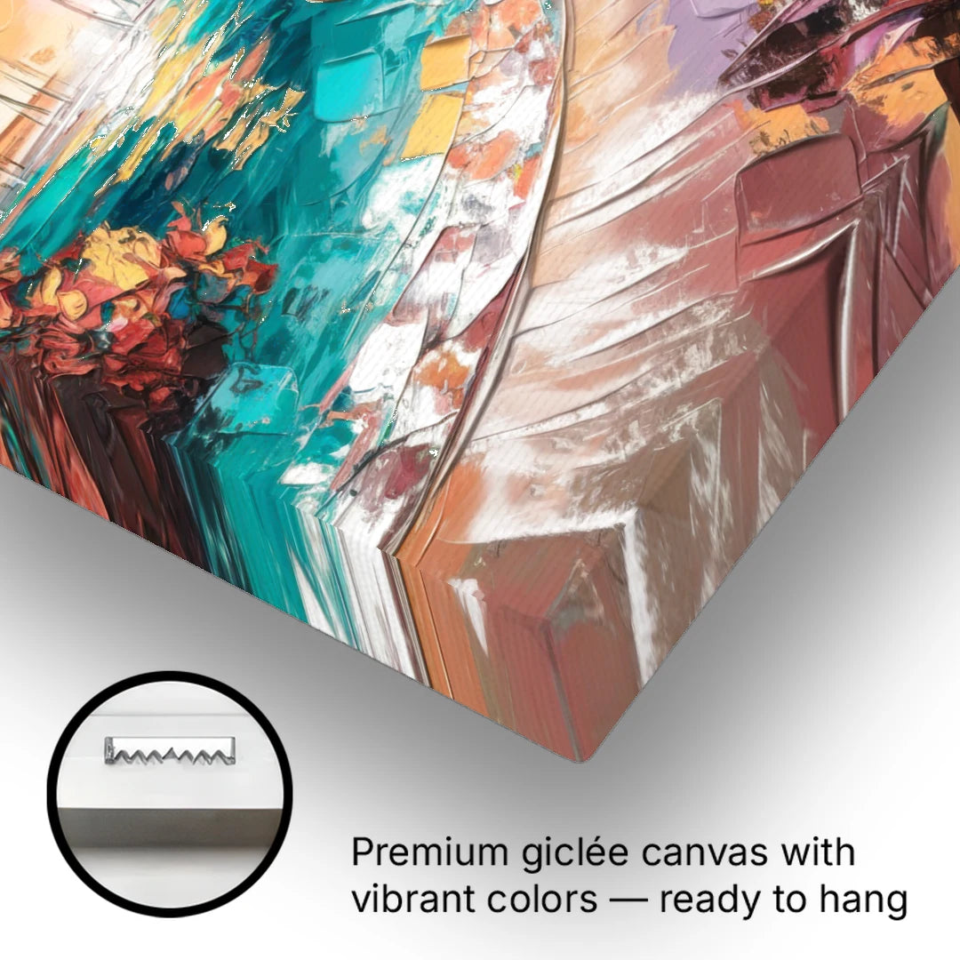 Miami Tropical Paradise - Canvas Wall Art - Gallery Wrap Corner