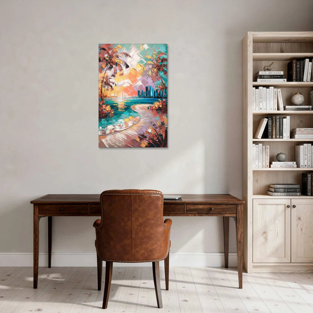 Miami Tropical Paradise - Canvas Wall Art - Office - 24x36