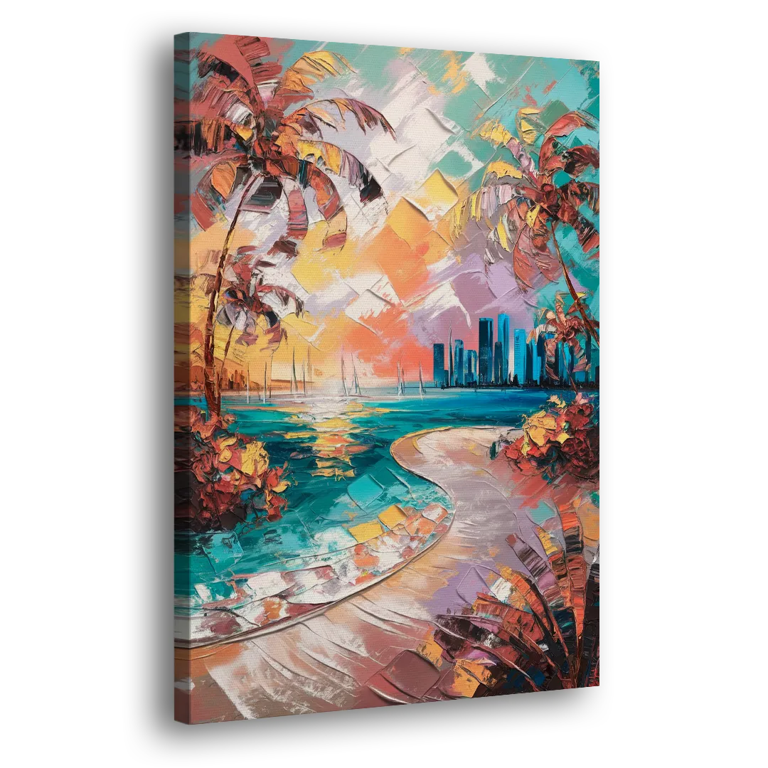 Miami Tropical Paradise Side - Canvas Wall Art