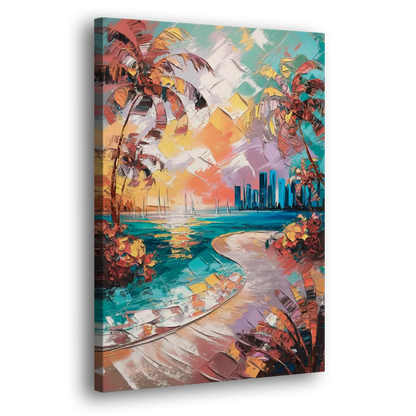 Miami Tropical Paradise Side - Canvas Wall Art