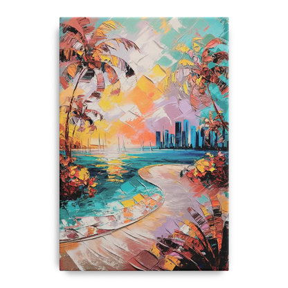 Miami Tropical Paradise Front - Canvas Wall Art
