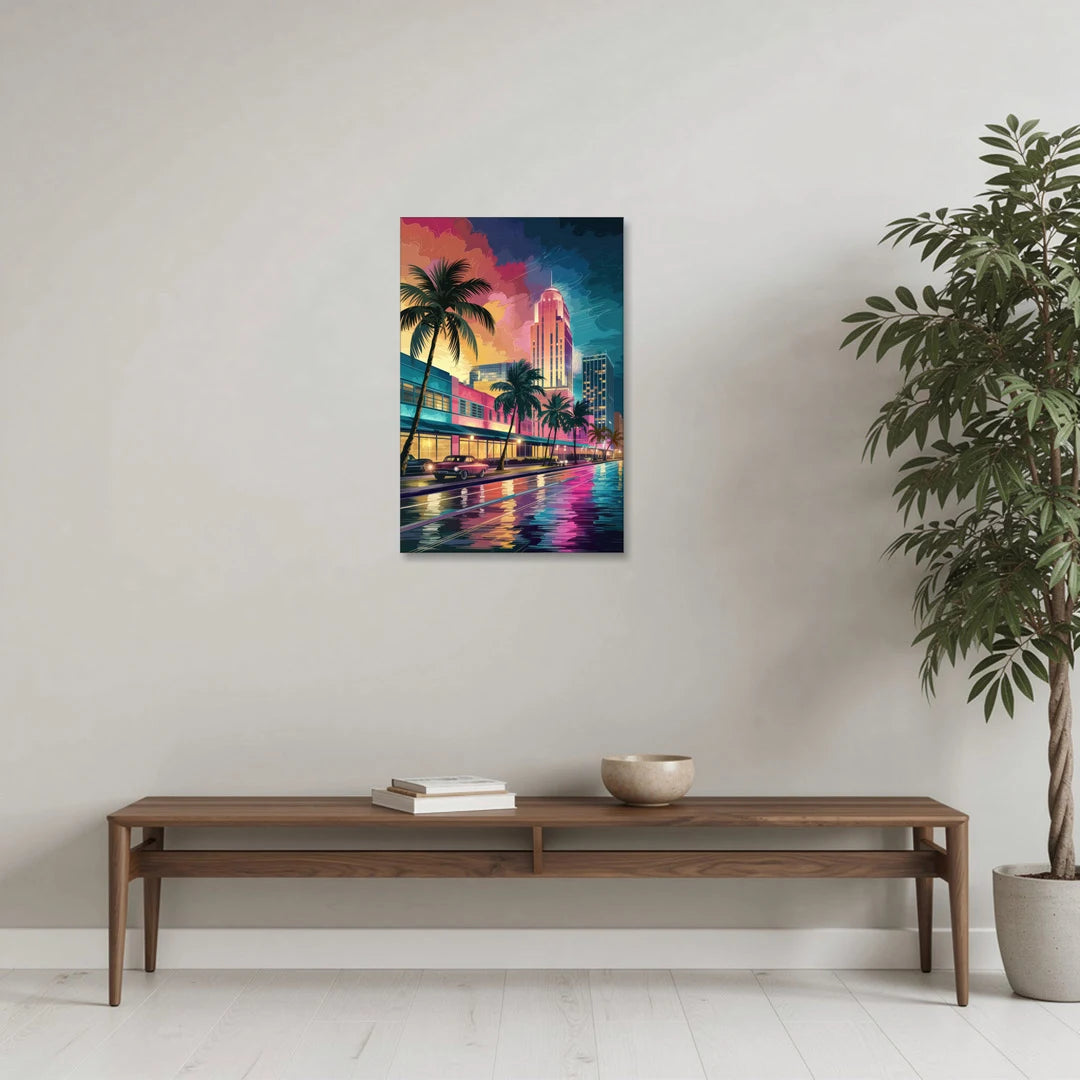 Miami Vibrant Colors - Canvas Wall Art - Coffee Table - 20x30
