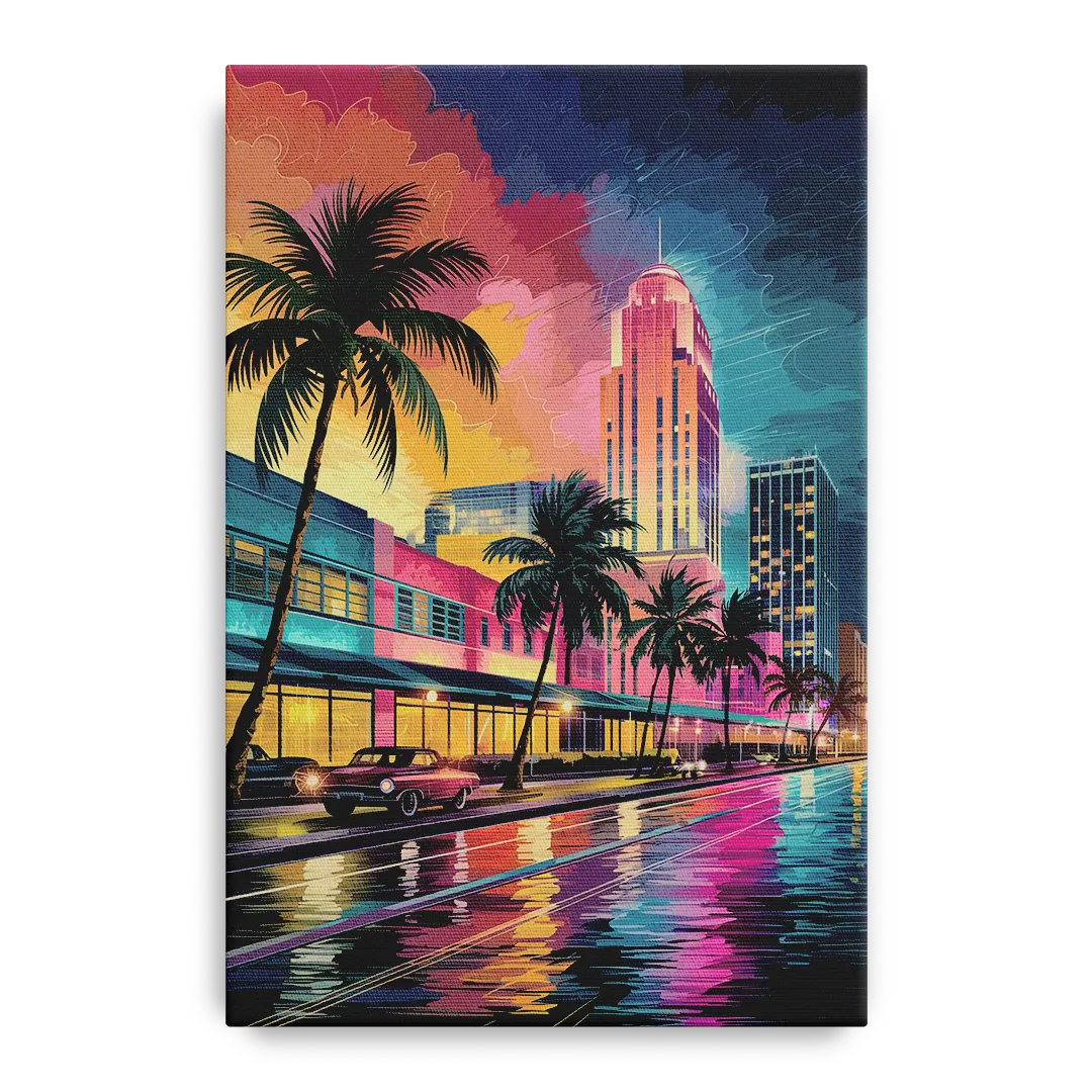 Miami Vibrant Colors Front - Canvas Wall Art