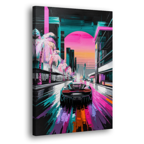 Miami Vice Neon Nights - Canvas Wall Art - Side
