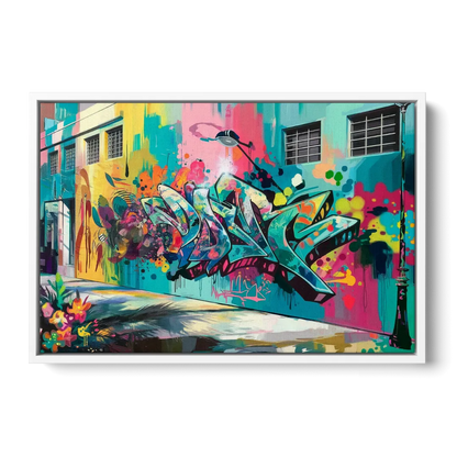 Miami Wynwood Murals Front - White Canvas Wall Art