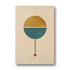 Mid Century Geometric Art with a Sliding Split Circle - Canvas Wall Art - Front