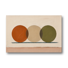 Mid Century Geometric Wall Art with Three Overlapping Circles - Canvas Wall Art - Front