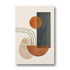 Mid Century Modern Abstract Painting with Slate Slab - Canvas Wall Art - Front