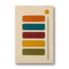 Mid Century Modern Home Decor with Five Stacked Swatches - Canvas Wall Art - Front