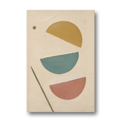 Mid Century Modern Prints of Three Tipping Half Moons - Canvas Wall Art - Front