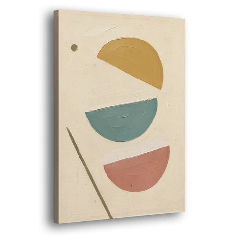 Mid Century Modern Prints of Three Tipping Half Moons - Canvas Wall Art - Side