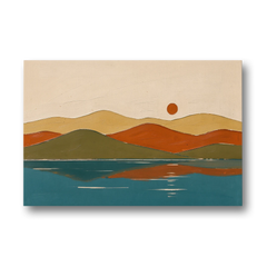 Mid Century Wall Art of Dome Hills at Sunrise - Canvas Wall Art - Front