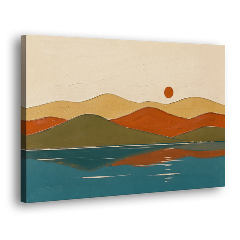 Mid Century Wall Art of Dome Hills at Sunrise - Canvas Wall Art - Side