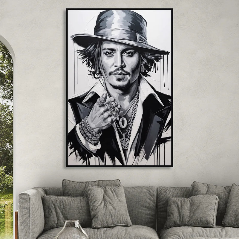 Midnight Voyage 2.0 Living Room - Black Canvas Wall Art