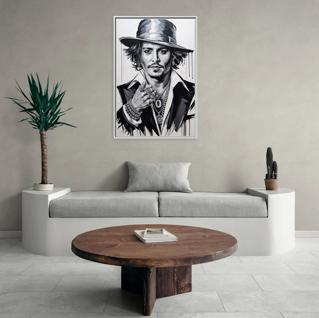 Midnight Voyage 2.0 - Living Room White Frame Canvas