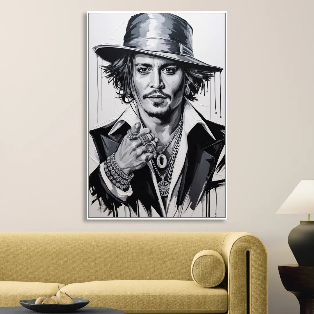 Midnight Voyage 2.0 Living Room - White Canvas Wall Art