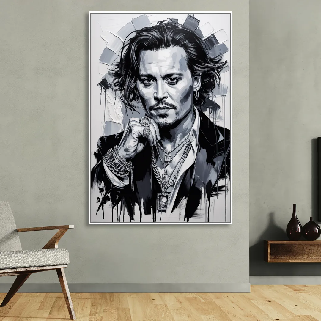 Midnight Voyage Living Room - White Canvas Wall Art