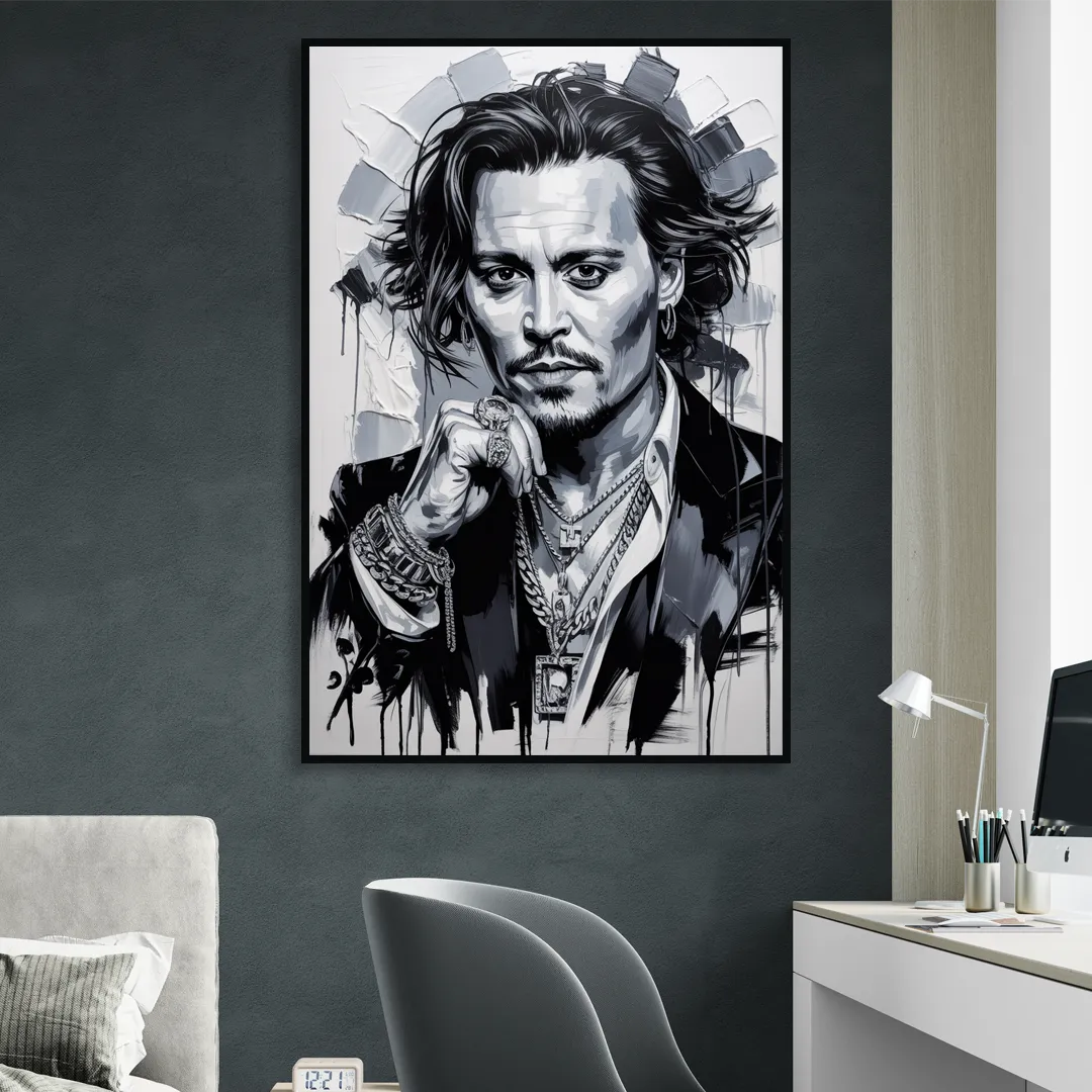 Midnight Voyage Living Room - Black Canvas Wall Art