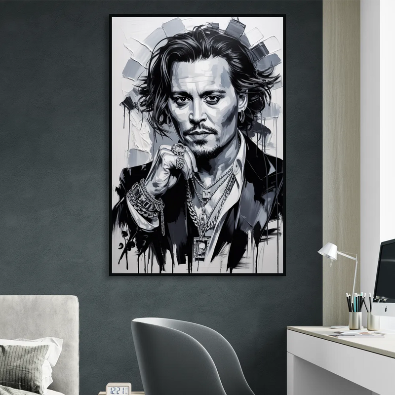 Midnight Voyage Living Room - Black Canvas Wall Art