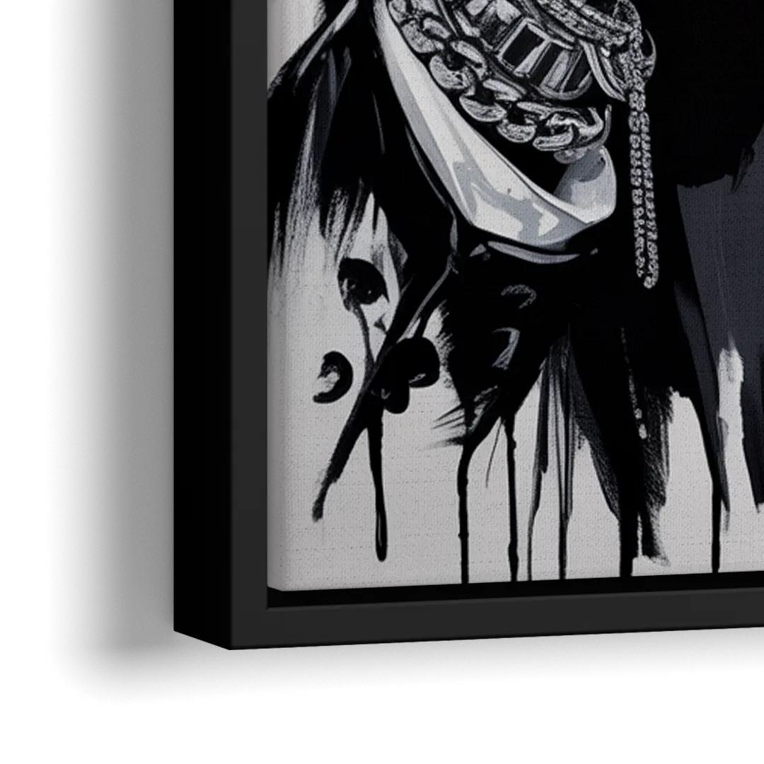 Midnight Voyage - Close-Up Black Frame Canvas