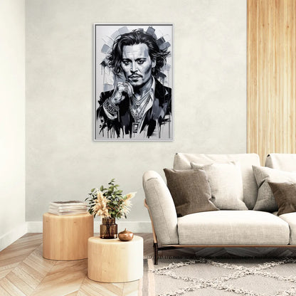 Midnight Voyage - Living Room White Frame Canvas
