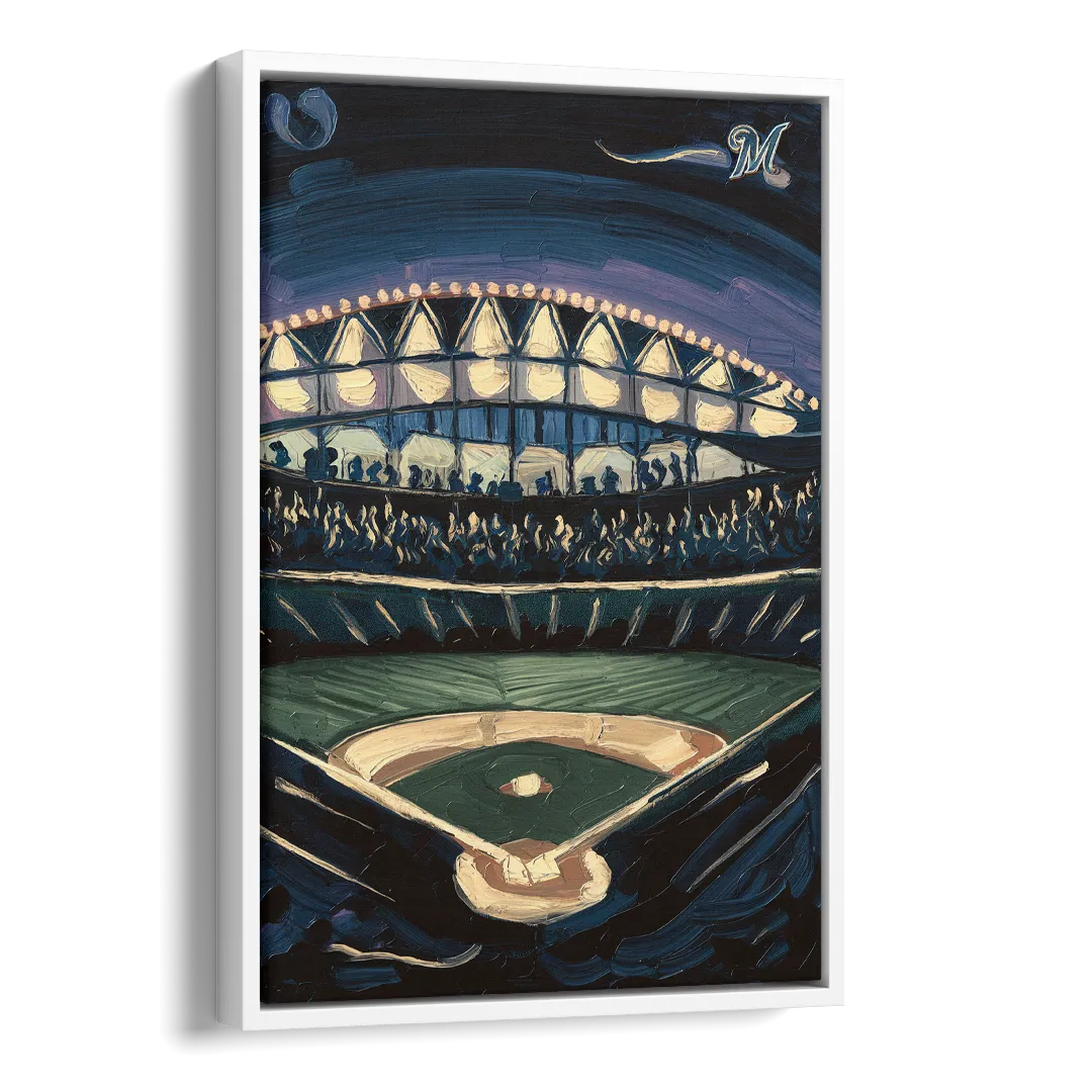 Milwaukee Brewers Celebration Side - White Canvas Wall Art