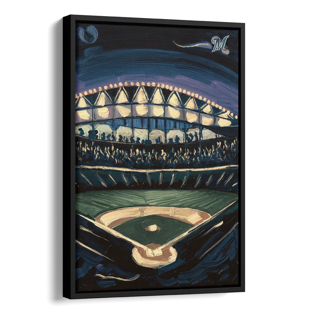 Milwaukee Brewers Celebration Side - Black Canvas Wall Art
