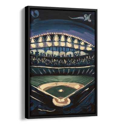 Milwaukee Brewers Celebration Side - Black Canvas Wall Art