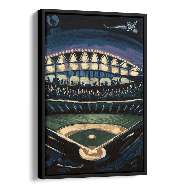 Milwaukee Brewers Celebration Side - Black Canvas Wall Art