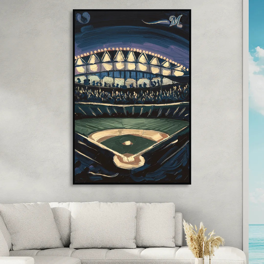 Milwaukee Brewers Celebration Sitting Room - Black Canvas Wall Art