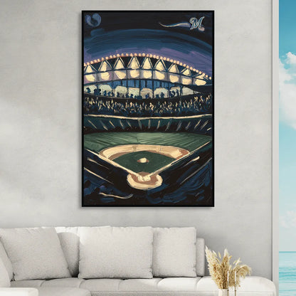 Milwaukee Brewers Celebration Sitting Room - Black Canvas Wall Art