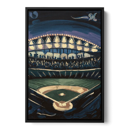 Milwaukee Brewers Celebration Front - Black Canvas Wall Art