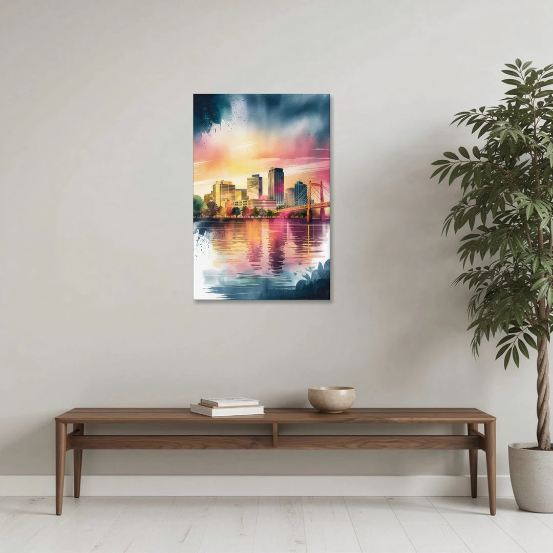 Milwaukee Cityscape Beauty - Canvas Wall Art - Coffee Table - 24x36