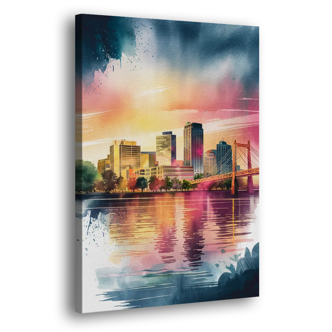 Milwaukee Cityscape Beauty Side - Canvas Wall Art